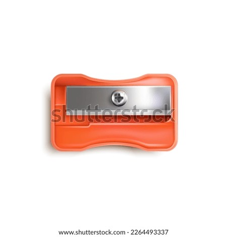 Realistic Detailed 3d Pencil Sharpener Tool of School or Office Isolated on a White Background. Vector illustration