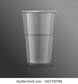 Realistic Detailed 3d Plastic Cup Template Mockup on a Transparent Background for Coffee, Tea and Drink for Party. Vector illustration