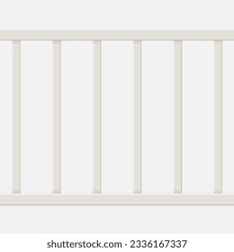 Realistic Detailed 3d Plastic or White Wooden Fence Section Isolated on a Background Symbol of Border. Vector illustration