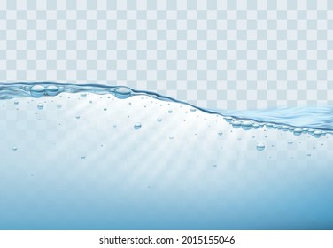 Realistic Detailed 3d Pure Water Splash Effect on a Transparent Background . Vector illustration of Aqua Texture