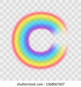 Realistic Detailed 3d Rainbow Semicircle on a Transparent Background Symbol of Fantasy. Vector illustration