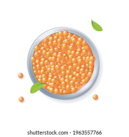 Realistic Detailed 3d Red Caviar Can. Vector