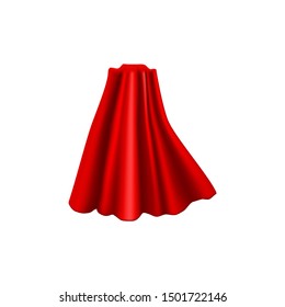 Realistic Detailed 3d Red Cloak Costume Superhero or Vampire Element Silk or Satin Material. Vector illustration
