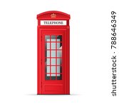 Realistic Detailed 3d Red London Street Phone Booth Isolated on White Background. Vector illustration of British Traditional Tourism Symbol