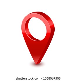 Realistic Detailed 3d Red Map Pointer Pin Symbol of Location, Destination and Navigation. Vector illustration