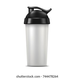 Realistic Detailed 3d Sport Nutrition Drink Bottle Closeup View Template Blank Plastic Container for Supplement Sporting Lifestyle . Vector illustration