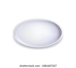 Realistic Detailed 3d Template Blank White Small Food Plate for Home Kitchen, Cafe and Restaurant. Vector illustration