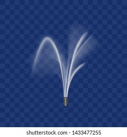 Realistic Detailed 3d Water Fountain Effect on a Transparent Background Symbol of Decoration Element Stream or Motion Freshness Aqua. Vector illustration