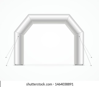 Realistic Detailed 3d White Blank Square Inflatable Archway Empty Template Mockup. Vector illustration of Mock Up Arch Gate