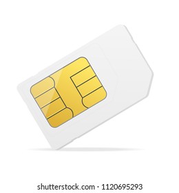 Realistic Detailed 3d White Mockup Template Blank Sim Card and Chip Wireless Equipment for Phone Mobile. Vector illustration