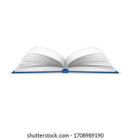 Realistic Detailed 3d White Open Book Empty Template Mockup. Vector illustration of Mock Up Textbook or Handbook