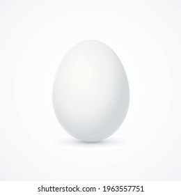 Realistic Detailed 3d White Whole Chicken Egg. Vector