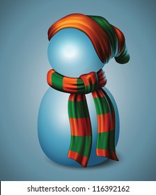 Realistic and detailed beanie hat and scarf isolated - vector illustration.