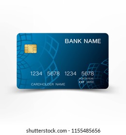 Realistic detailed credit cards. With inspiration from the abstract blue and black color on the white background. 