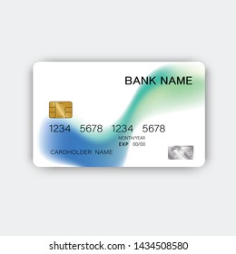 Realistic detailed credit cards. With inspiration from the abstract blue and black color on the gray background. Glossy plastic style. Vector illustration design EPS10