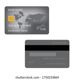 Black Bank Credit Debit Card Front Stock Illustration 1816787795 ...