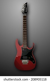 Realistic detailed electric modern guitar 