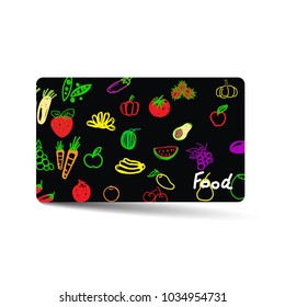 Realistic detailed food card design. On the white background. Vector illustration. 