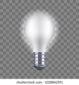 Realistic Detailed Light Bulb on a Transparent Background Saving and Economy Electricity. Vector illustration