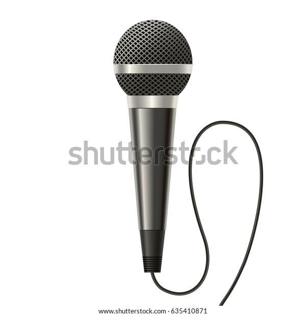 Realistic Detailed Modern Metal Microphone Witch Stock Vector (Royalty ...