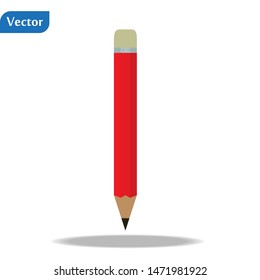 Realistic detailed sharpened red pencil isolated on white background. Vector illustration EPS10