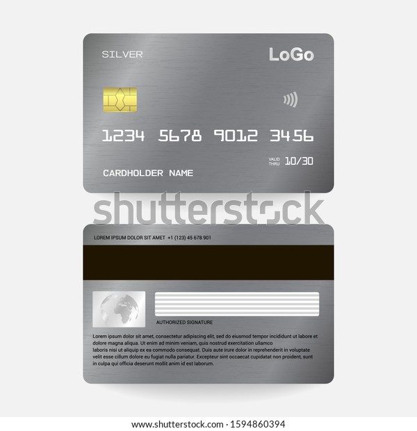 Download Realistic Detailed Template Design Debit Card Stock Vector Royalty Free 1594860394