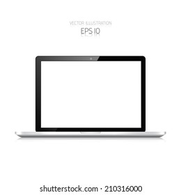 Realistic detalized flat laptop.