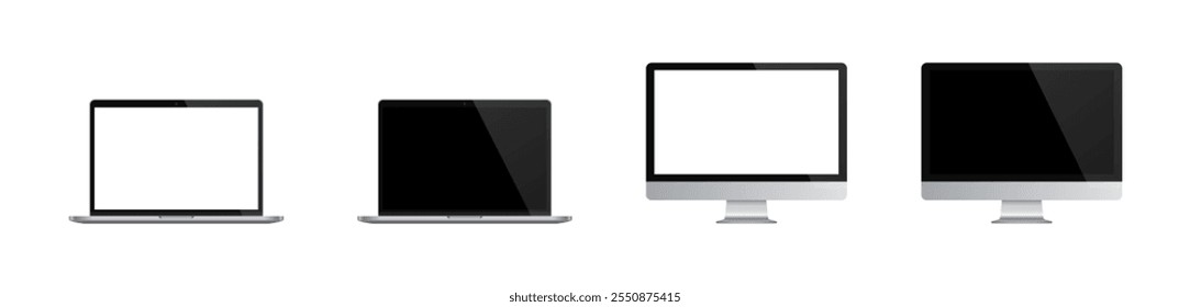 Realistic device set. Tablet, laptop illustration. 