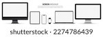 Realistic devices with blank screen template. Gadget electronics with blank screen