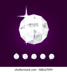 Realistic diamond jewel. Design vector gem illustration.
