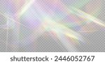 Realistic diamond reflection, rainbow light optical effect Colorful collection, bright spectrum glow rays. Rainbow effect overlay, prismatic crystal refraction.	
