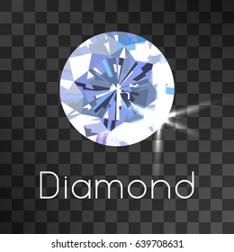 realistic diamond in top view (vector)