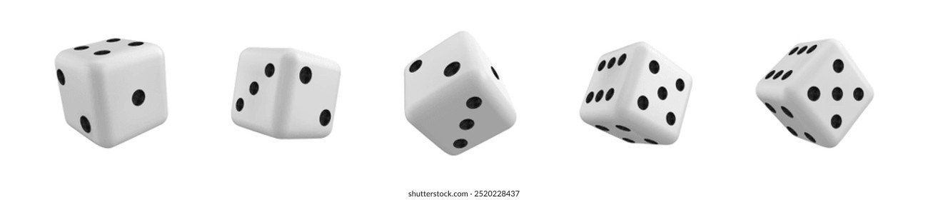 Realistic dice icon. Gambling game symbol