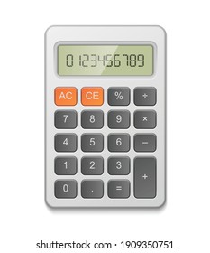 Realistic Digital Calculator Icon Vector Illustration