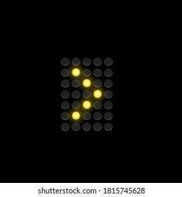 Realistic digital scoreboard character, vector illustration