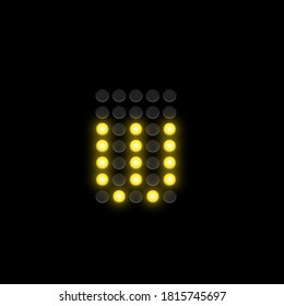 Realistic digital scoreboard character, vector illustration