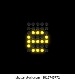 Realistic digital scoreboard character, vector illustration