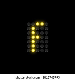 Realistic digital scoreboard character, vector illustration