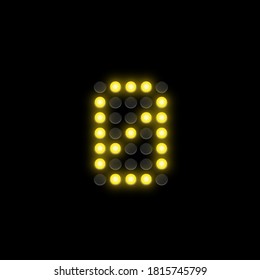 Realistic digital scoreboard character, vector illustration