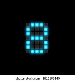 Realistischer digitaler Scoreboard-Font-Set, Vektorgrafik