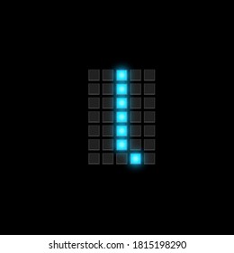 Realistic digital scoreboard font set, vector illustration