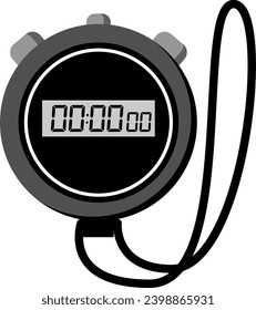 Realistic digital stopwatch illustration.
A clock for keeping track of time on land and swimming.