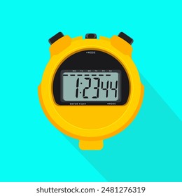 Realistic digital stopwatch illustration. A clock for keeping track of time on land and swimming.