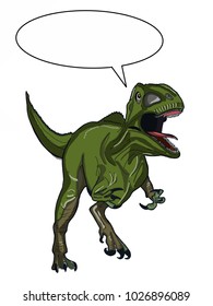 realistic dinosaur illustration cartoon speech bubble