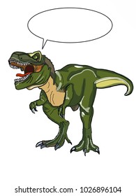 realistic dinosaur illustration cartoon speech bubble