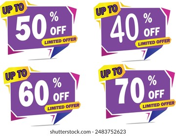 Realistic Discount And Offer Tag Vector Illustration 
