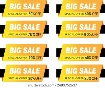 Realistic Discount And Offer Tag Vector Illustration 