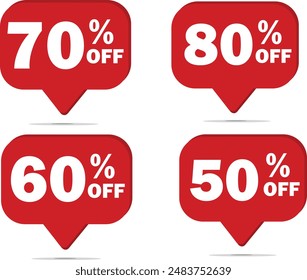 Descuento Realista Y Ilustración vectorial De Etiquetas De Oferta 