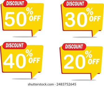 Descuento Realista Y Ilustración vectorial De Etiquetas De Oferta 