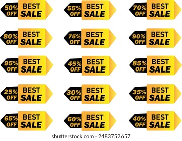 Realistic Discount And Offer Tag Vector Illustration 